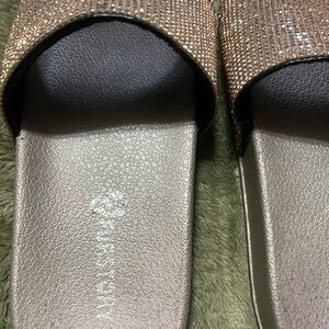 Furstory Gold Glitter Slides- Size 36-37 Size 6